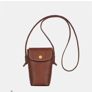 Longchamp Épure Phone case with leather lace Brown - like new condition!